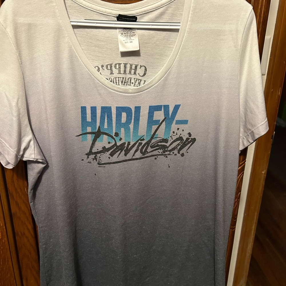 Harley-Davidson Black and White Gradient Tee